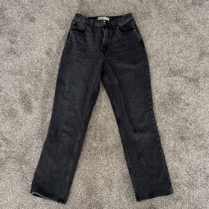 Abercrombie & Fitch Curve Love 90s Straight Ultra High Rise Black Jeans Size 26S